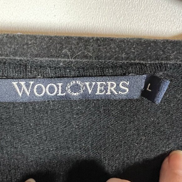 WoolOvers Women’s Large Tunic Sweater Black Merino Wool Cashmere Soft Round Neck - Picture 5 of 6